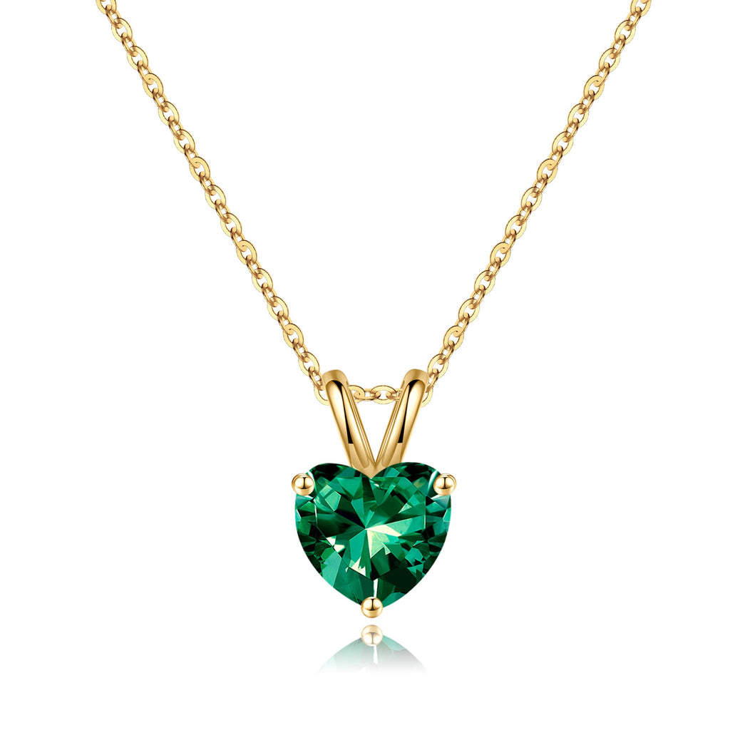 Emerald Heart Birthstone Necklace