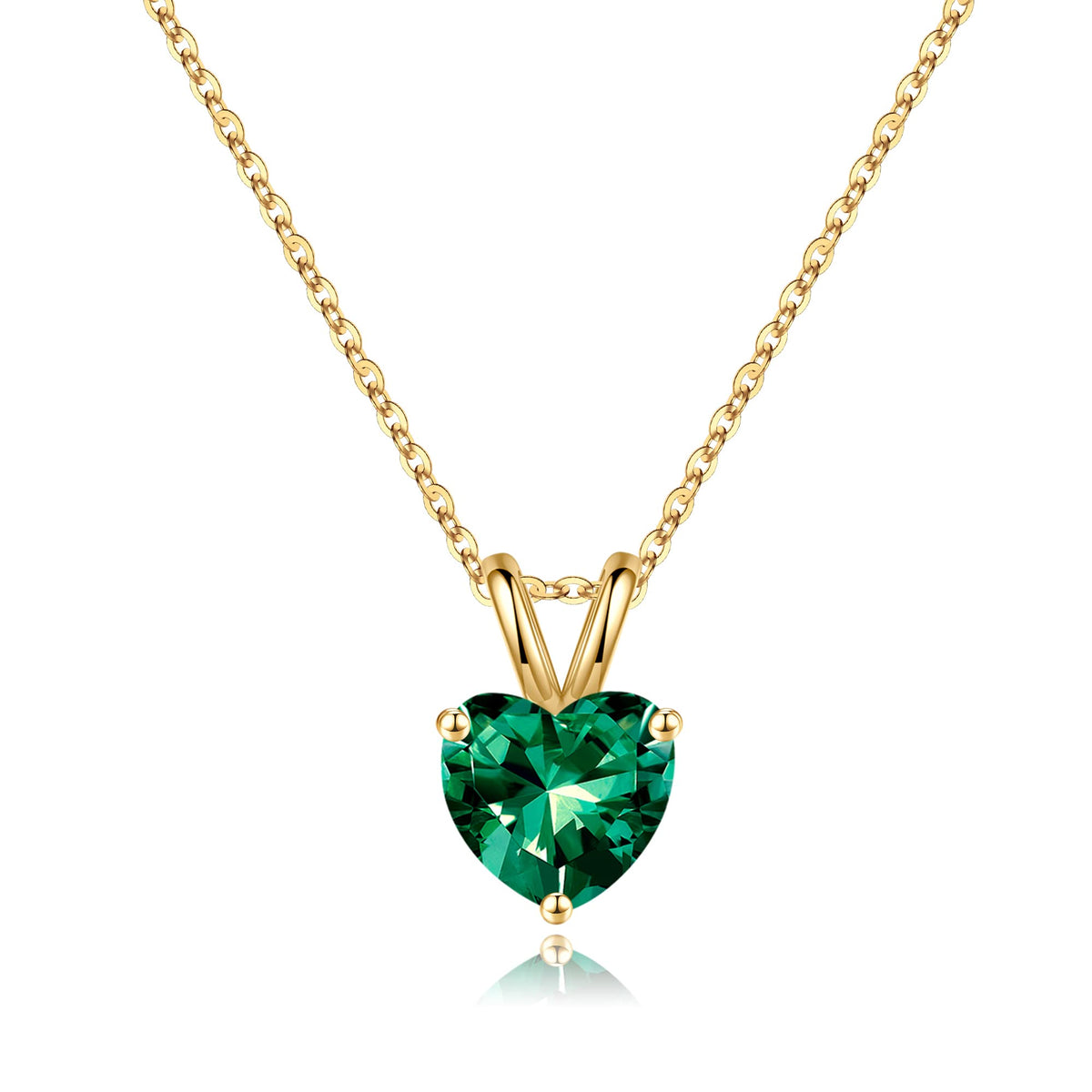 Emerald Heart Birthstone Necklace