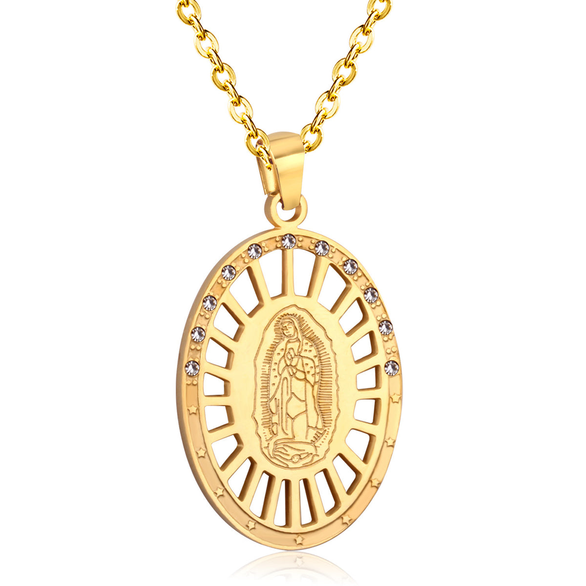 Creative Religious Faith Pendant Necklace - Stainless Steel