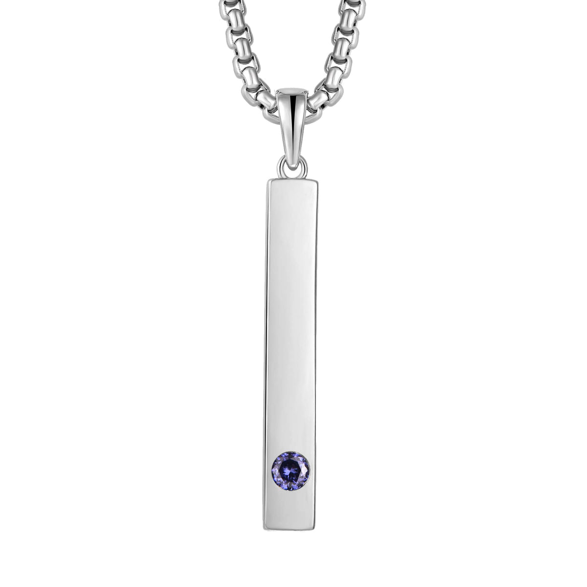 Tanzanite Birthstone Bar Necklace