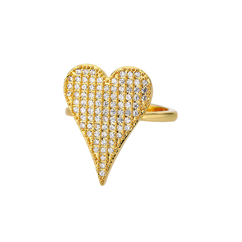 Heart Zircon Open Ring