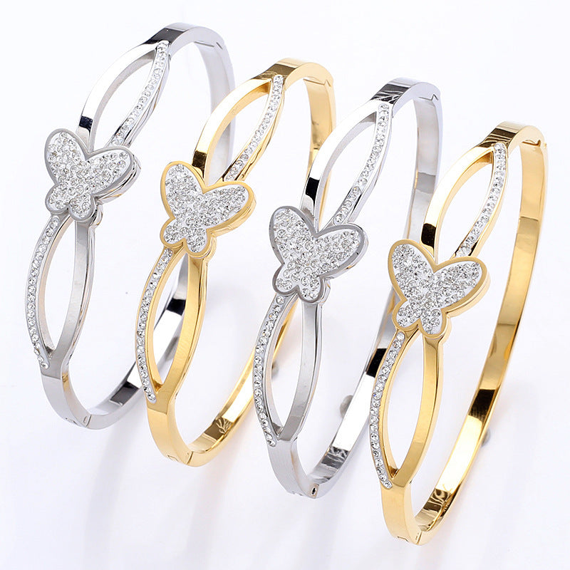 3D Butterfly Stainless Steel Bracelet