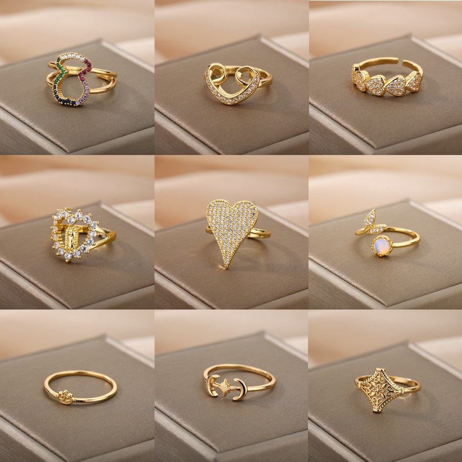 Heart Zircon Open Ring