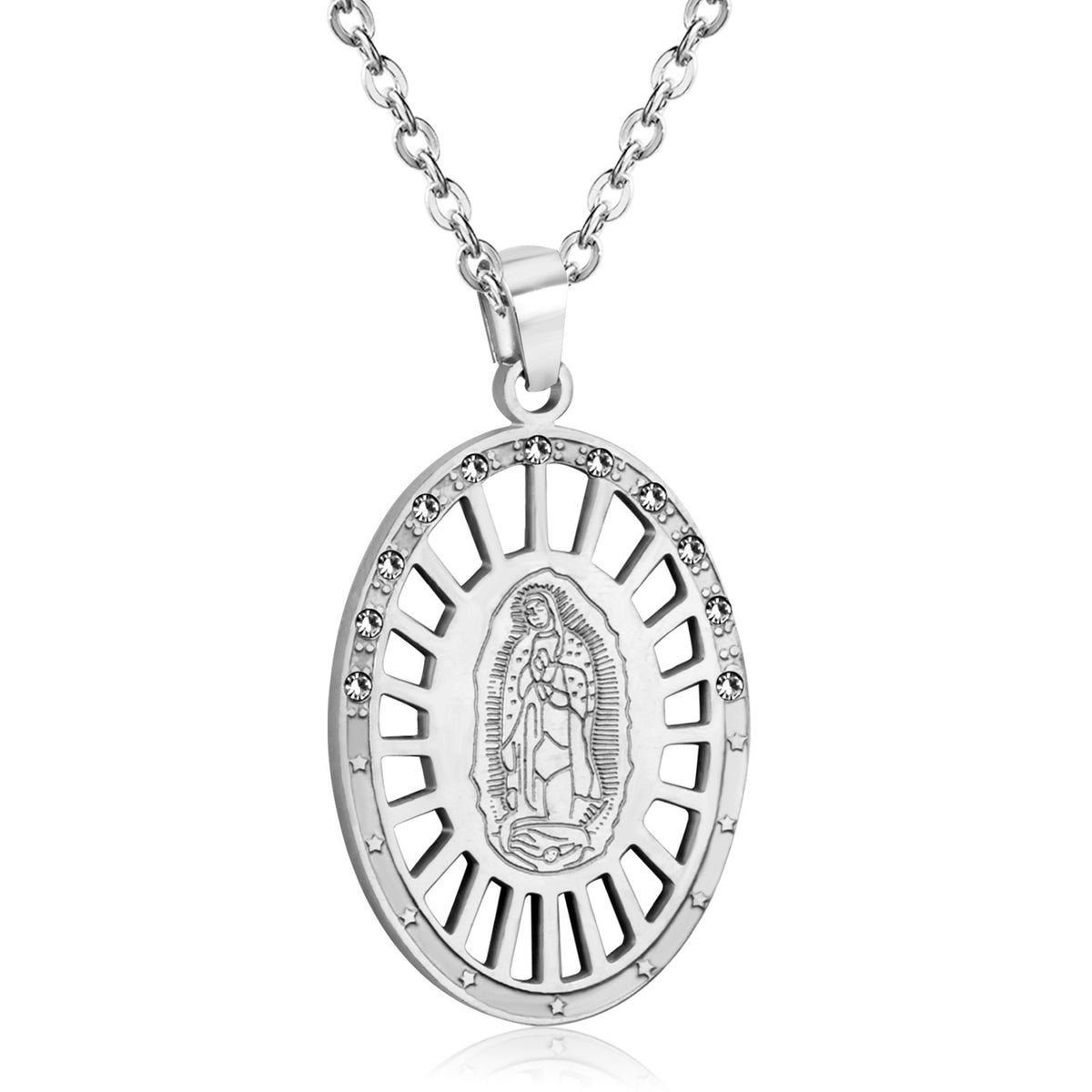 Creative Religious Faith Pendant Necklace - Stainless Steel