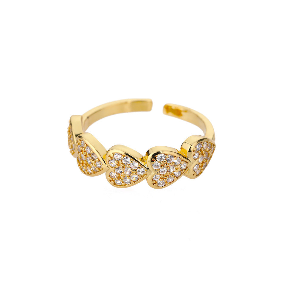 Heart Zircon Open Ring