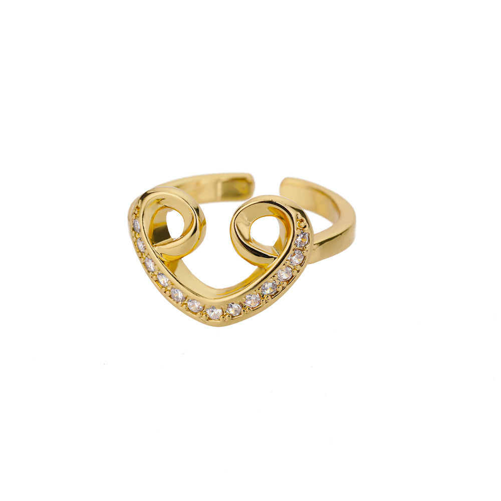 Heart Zircon Open Ring