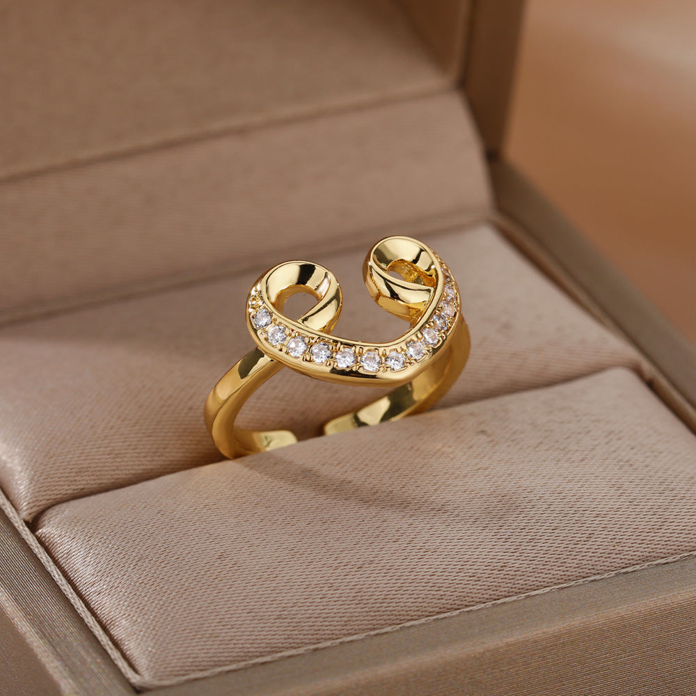 Heart Zircon Open Ring