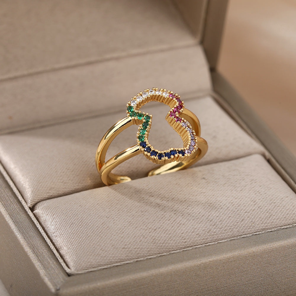 Heart Zircon Open Ring