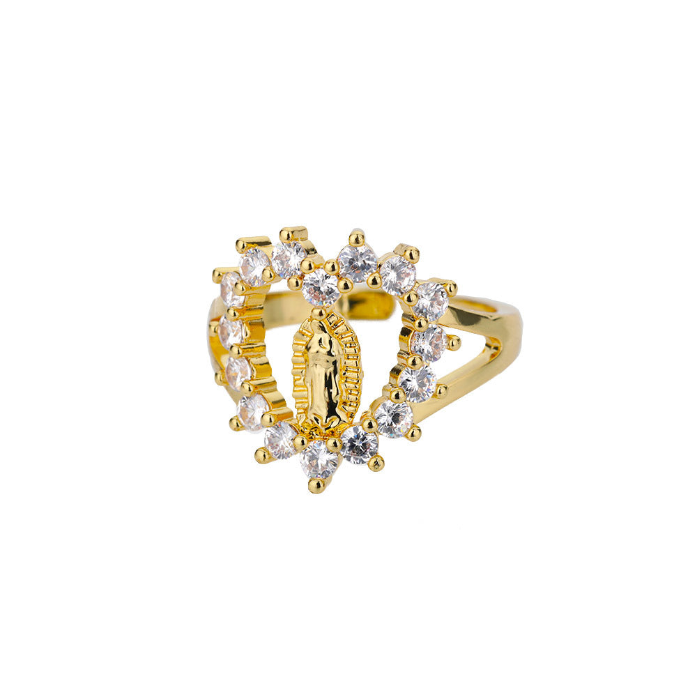 Heart Zircon Open Ring