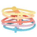 CHUU YUNG 5Pcs Cross Silicone Bracelet Colorful Rubber Cross Bracelets Protection Pray Inspirational Faith Religious Christian Bracelet fo Women Men Jewelry-RAINBOW