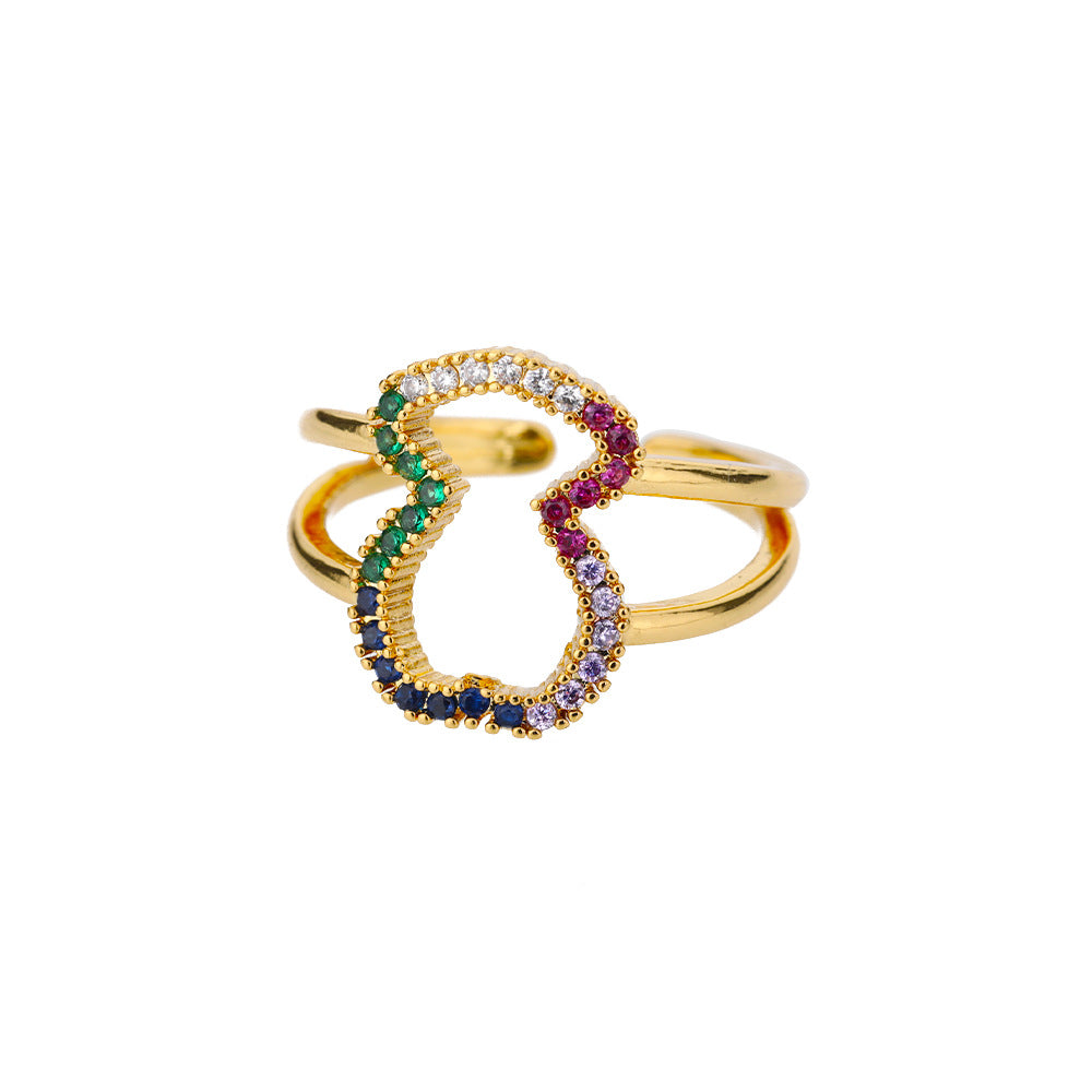 Heart Zircon Open Ring