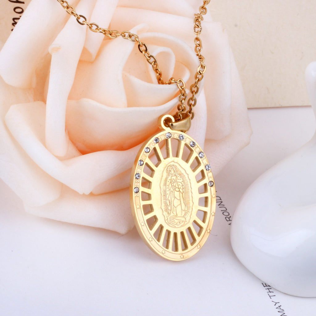 Creative Religious Faith Pendant Necklace - Stainless Steel