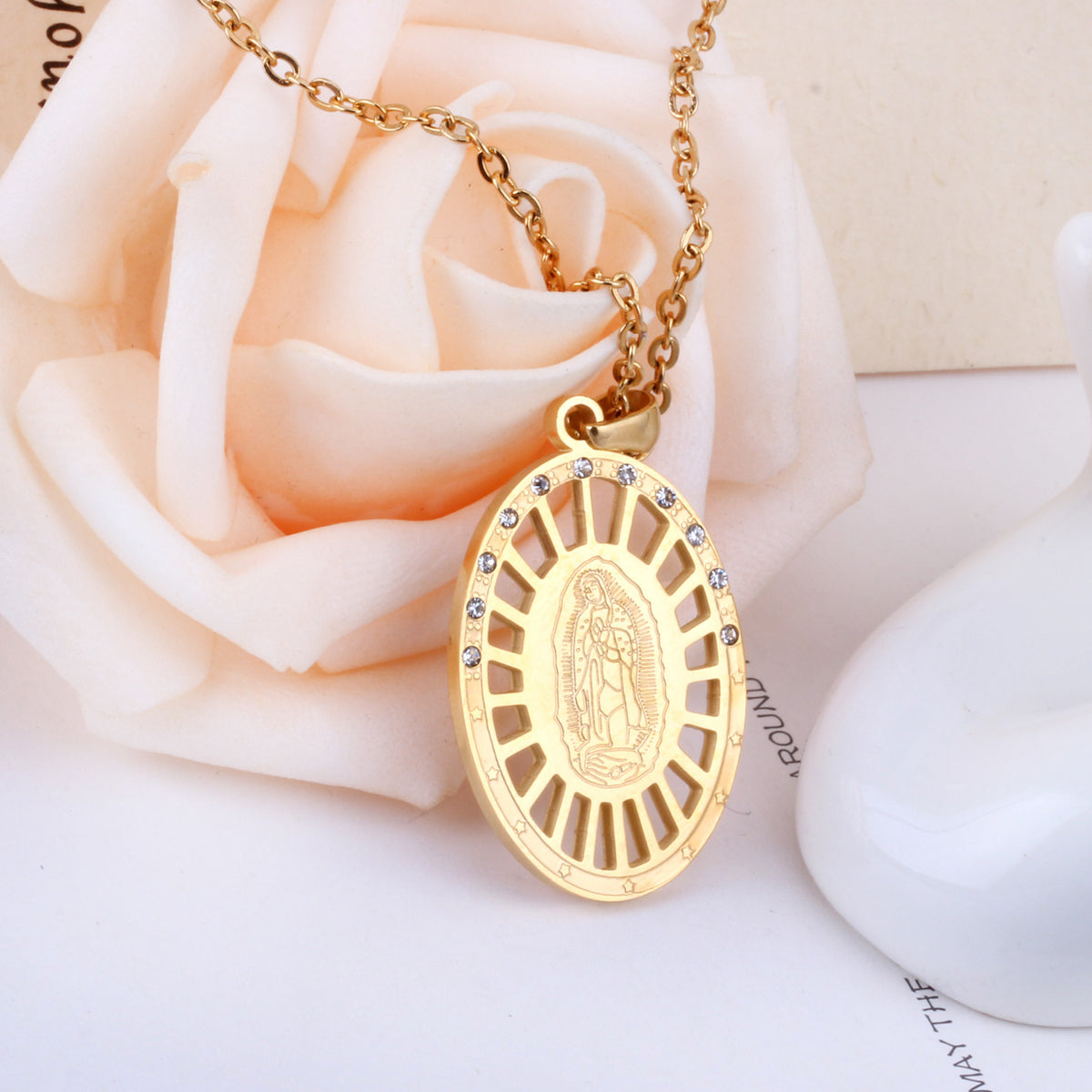 Creative Religious Faith Pendant Necklace - Stainless Steel