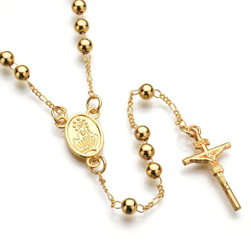 Cross Bead Pendant Necklace, Cross Necklace